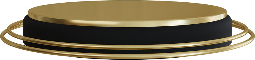 3d gold black stage podium.